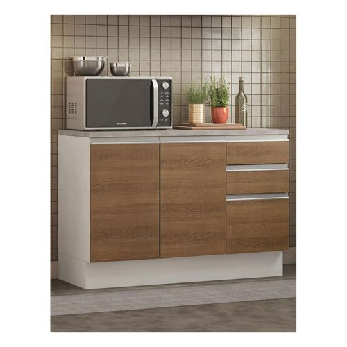 Gabinete Madesa 120cm con encimera blanco marron glamy