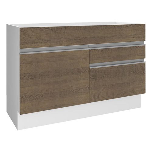Gabinete Madesa 120cm sin encimera y fregadero blanco marron glamy