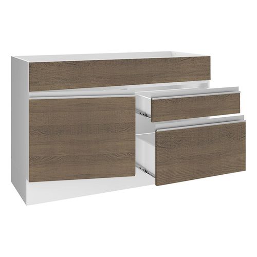 Gabinete Madesa 120cm sin encimera y fregadero blanco marron glamy