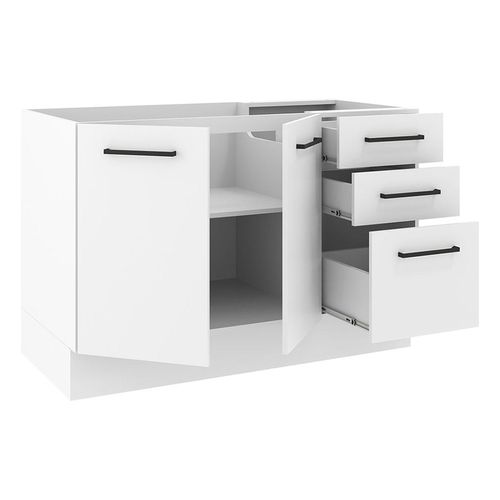 Gabinete Madesa 2 puertas y 3 cajones blanco agata