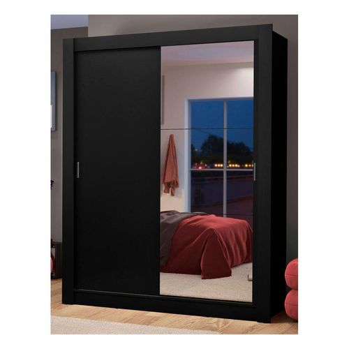 Closet Madesa 2 puertas con 1 espejo 2 cajones negro dallas