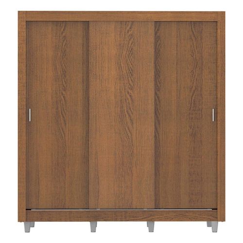 Closet Madesa 3 puertas con pies marron monaco