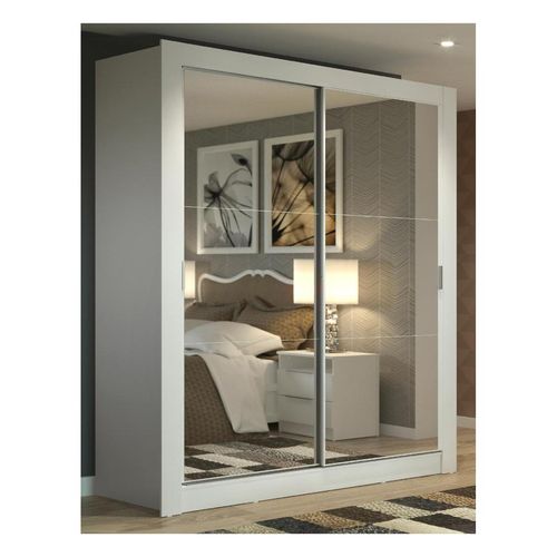 Closet Madesa 2 puertas con 2 espejo 2 cajones blanco dallas