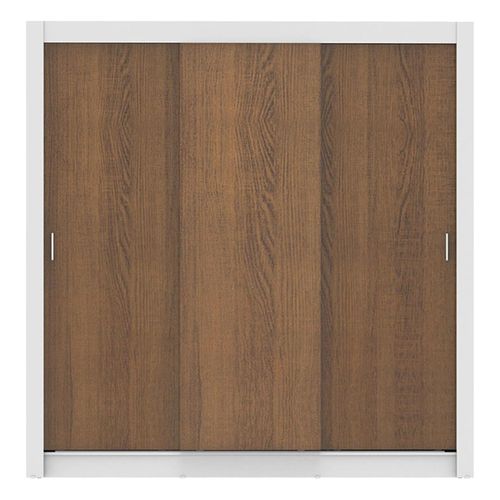 Closet Madesa 3 puertas 4 cajones blanco marron lyon plus