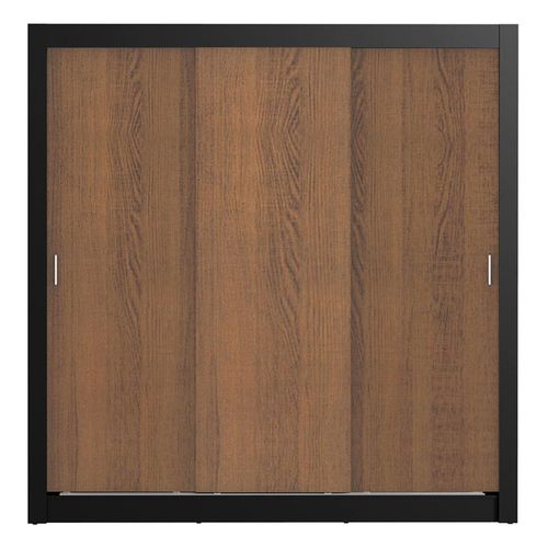 Closet Madesa lyon 3 puertas 2 cajones negro marron