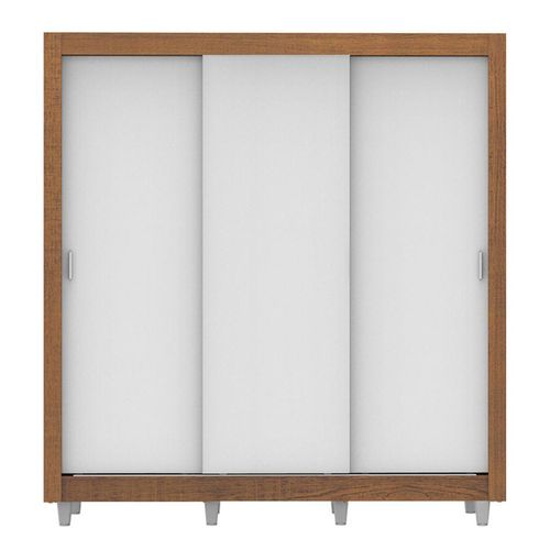 Closet Madesa 3 puertas 2 cajones con pies marron blanco lyon