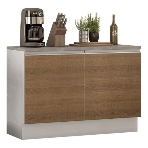 Gabinete Madesa 120cm 2 puertas con encimera blanco marron glamy