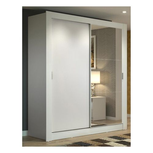 Closet Madesa 2 puertas con 1 espejo 2 cajones blanco dallas