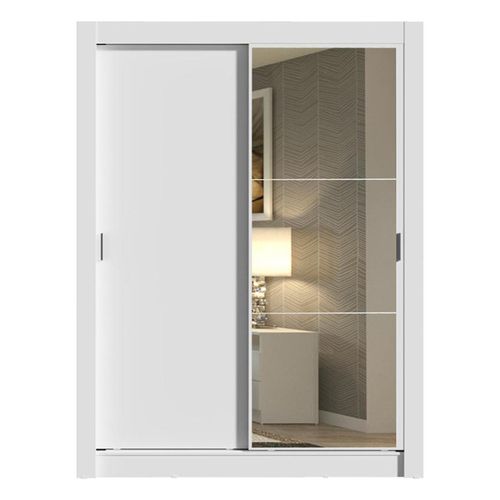 Closet Madesa 2 puertas con 1 espejo 2 cajones blanco dallas