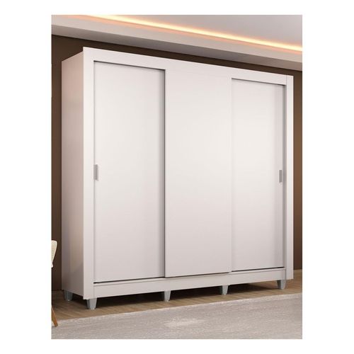 Closet Madesa 3 puertas 2 cajones con pies blanco lyon