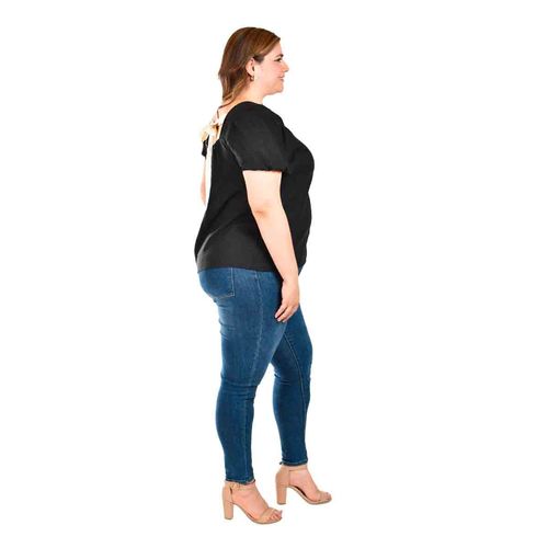 Blusa Roman Fashion negro para dama 5109