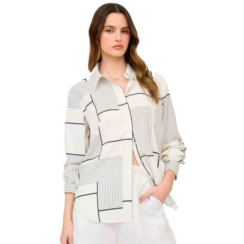Blusa camisera The Workshop blanco para dama TW1612A