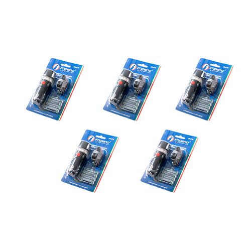 Paquete de 5 luces delantera Veloci negro 4 funciones con baterías incluidas