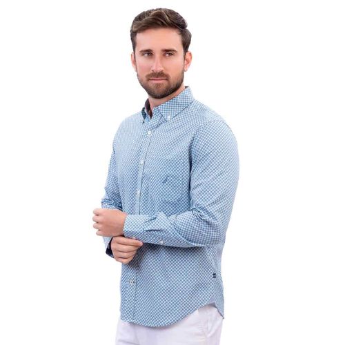 Camisa Nautica azul para caballero W48918-4RU