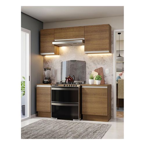 Cocina compacta Madesa 180cm marron glamy 12