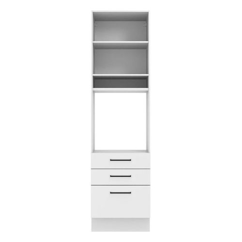 Mueble de cocina para horno Madesa 60cm 1 puerta y 3 cajones blanco agata