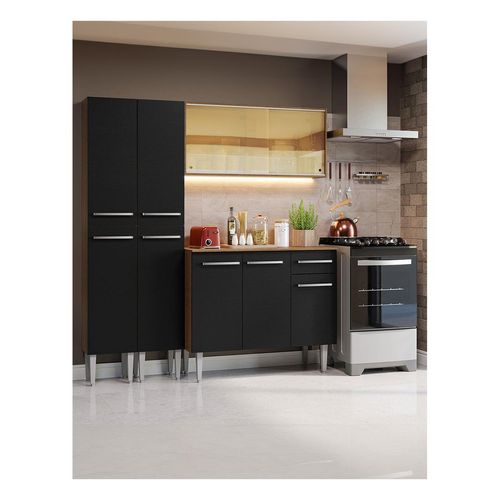 Cocina compacta Madesa 169cm marron negro emilly 09