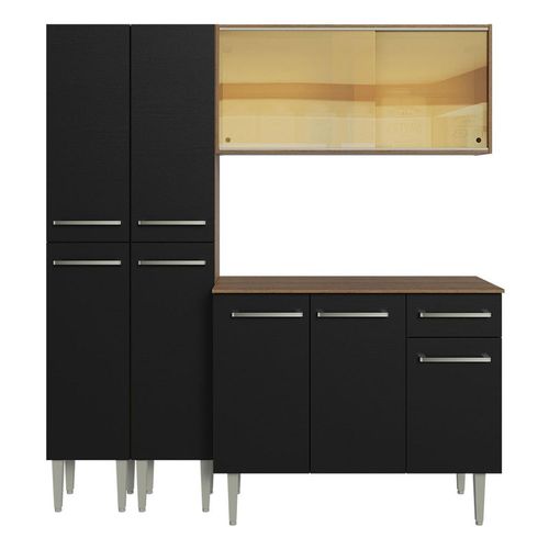 Cocina compacta Madesa 169cm marron negro emilly 09