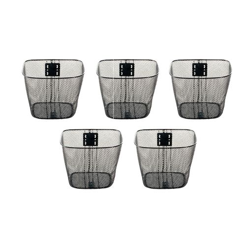 Paquete de 5 canastillas para bicicleta Veloci r16 de acero negro plastificada