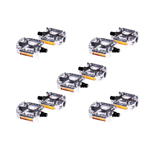 Paquete de 5 pedales para bicicleta mtb Veloci de aluminio 9/16 con reflejante