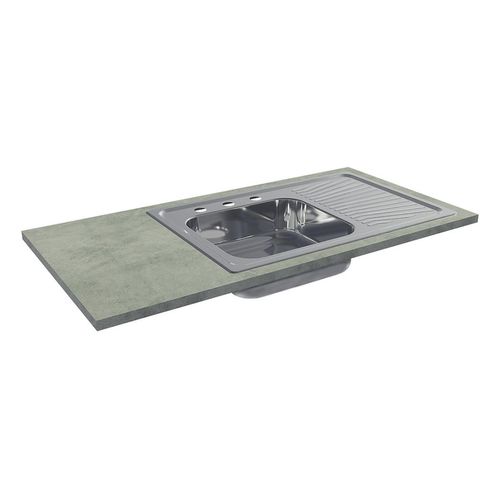 Mueble de cocina encimera con tarja de inox Madesa 120cm luna