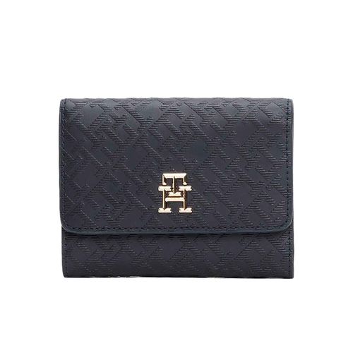Cartera trifold Tommy Hilfiger para dama azul aw0aw17257-dw6
