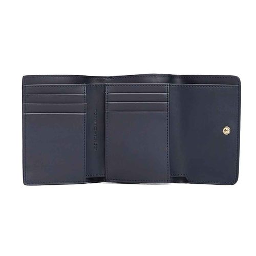 Cartera trifold Tommy Hilfiger para dama azul aw0aw17257-dw6