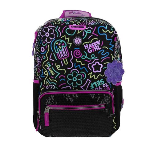 Mochila backpack Chenson para niña negro hg70496-3
