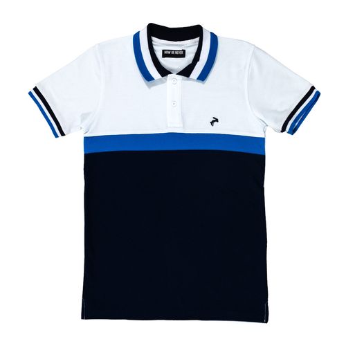 Playera tipo polo Now Or Never blanco para joven NNA-03