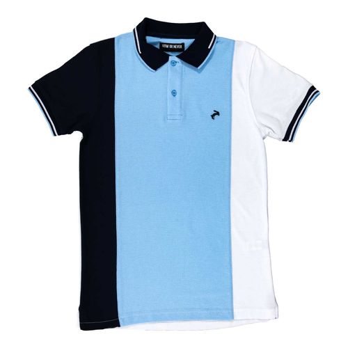 Playera tipo polo Now Or Never azul para joven NNA-04