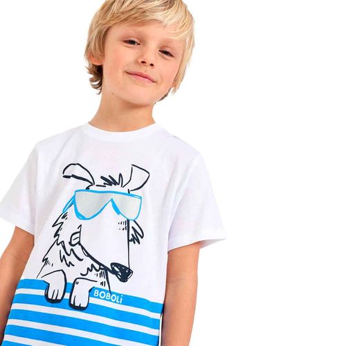 Playera Boboli blanco para niño 391014