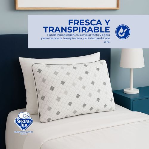 Almohada Luxe-Carbón Spring Air Memory Foam Firmeza Media