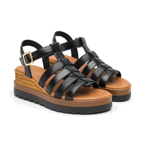Sandalia casual Flexi negro para dama 127707