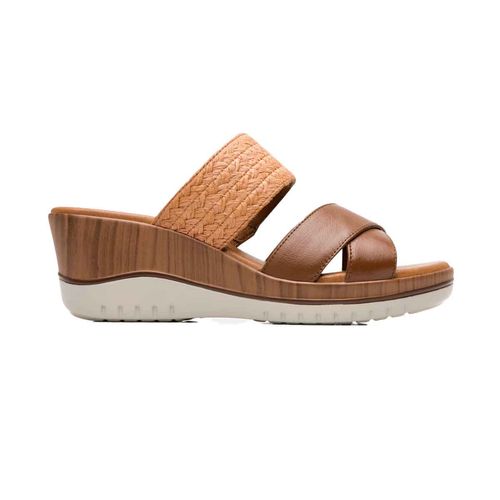 Sandalia casual Flexi tan para dama 113324