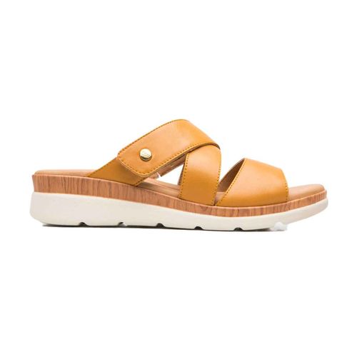 Sandalia casual Flexi mostaza para dama 124209