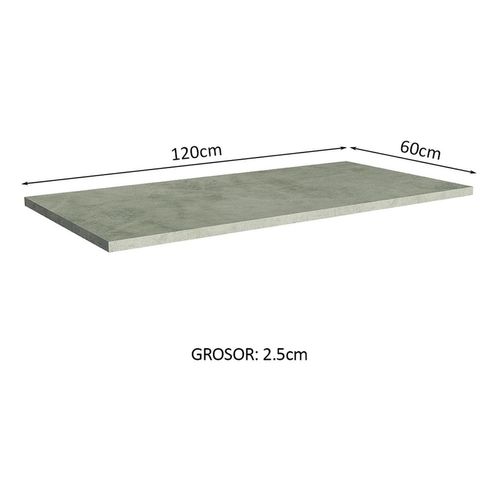 Encimera para gabinete bajo Madesa 120 x 60cm glamy y lux gris