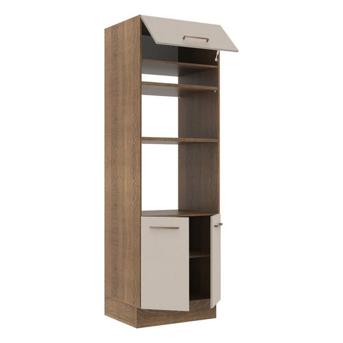 Mueble de cocina para horno Madesa 70cm 3 puertas marron crema agata