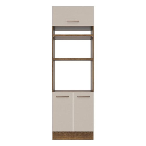 Mueble de cocina para horno Madesa 70cm 3 puertas marron crema agata