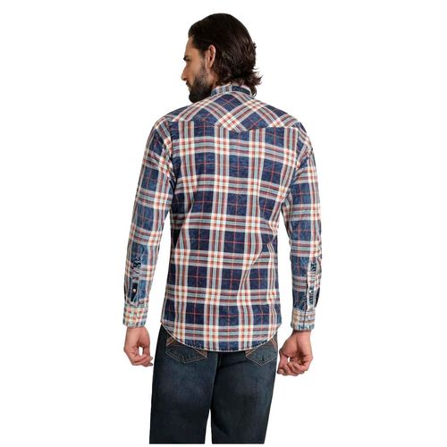 Camisa Wrangler azul para caballero 112366529