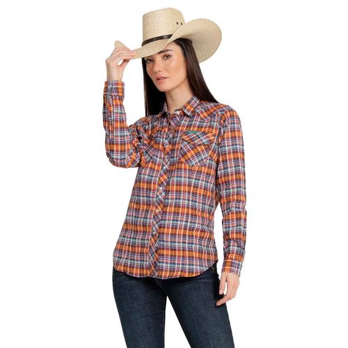 Blusa camisera Wrangler morado para dama 112366897