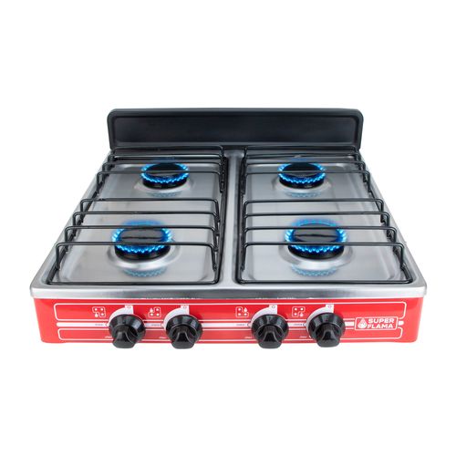 Combo Superflama tetra flama ac parrilla de 4 quemadores y tanque de gas