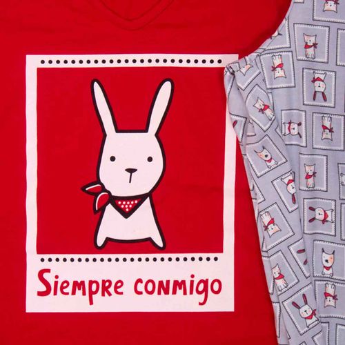 Pijama Twins rojo para dama TJMC0239