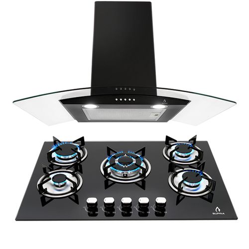 Combo rotwand Supra parrilla empotrable A Gas Y Campana de 76 cm