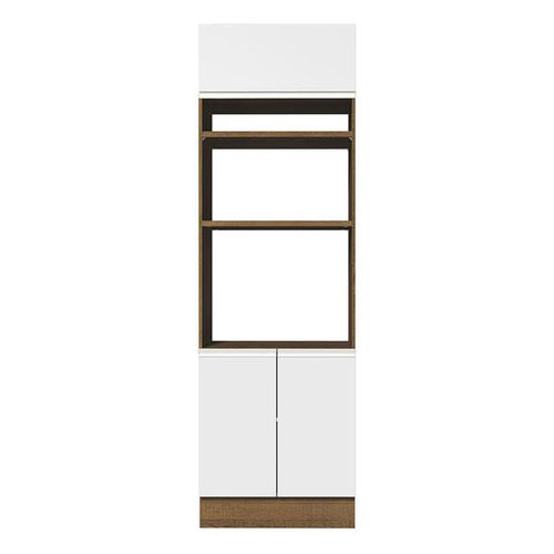 Mueble de cocina para horno Madesa 70cm 3 puertas marron blanco glamy