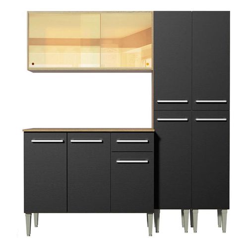 Cocina compacta Madesa 169cm marron negro emilly voice 06