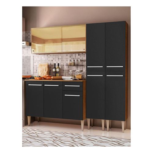 Cocina compacta Madesa 169cm marron negro emilly voice 06