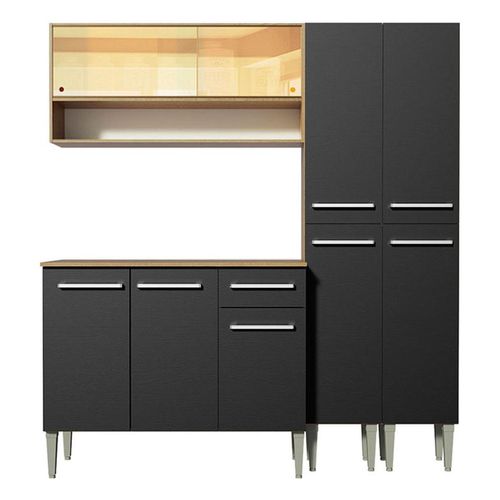 Cocina compacta Madesa 169cm marron negro emilly winter 08