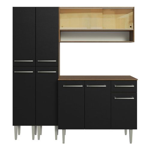 Cocina compacta Madesa 169cm sin fregadero marron negro emilly 13