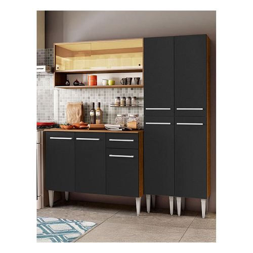 Cocina compacta Madesa 169cm marron negro emilly winter 08
