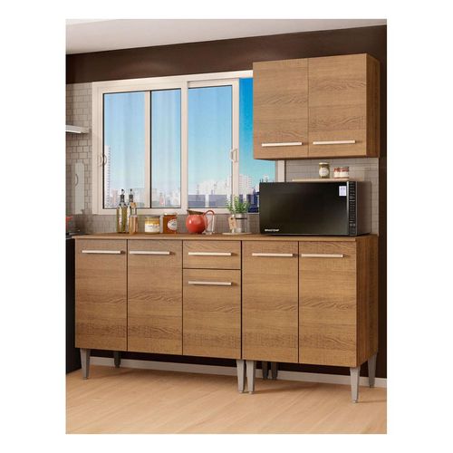 Cocina compacta Madesa 169cm marron emilly free 01
